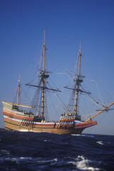 Mayflower II Replica on sea, Massachusetts