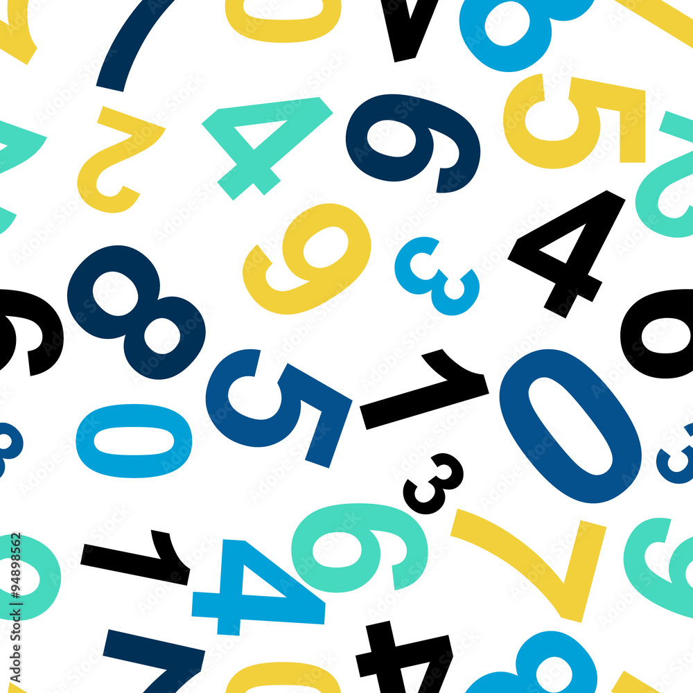 Fototapete Seamless repeating pattern consisting of the numbers.Vector