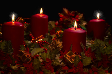 Advent wreath  Adventkranz mit 4 Flammen