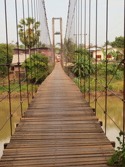 Suspension bridge across the river