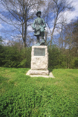 Obraz premium Bronze statue of Lt. General Stephen Dill Lee, CSA in command of 2nd Brigade Stevenson's Division, July 4 1863 at Vicksburg National Military Park, Mississippi