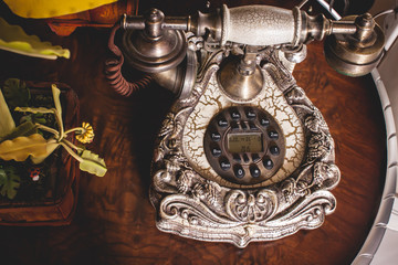 The old classic vintage telephone