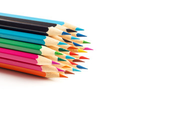 Color pencils isolated on white background