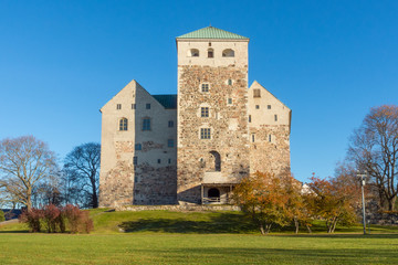  The Turku medieval castle. Taken picture from Turku caste in autumn. It was very clear day. The castle building in 1200-century.