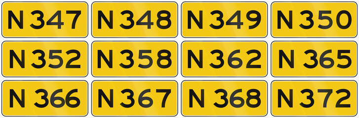 Collection of Dutch road shields of provincial roads