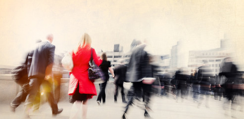 Peoplel Commuter Walking City Urban Scene Concept