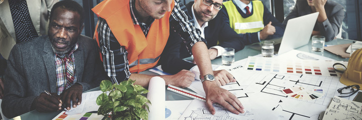 Architects and Designers Working in the Office Concept