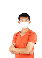 Asian man wearing a face mask