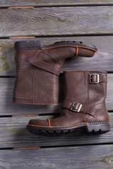 Classic male brown leather shoes