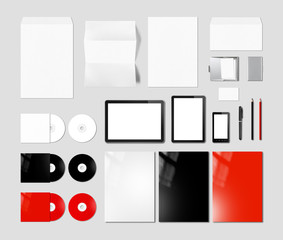 Branding identity design mockup template, grey background