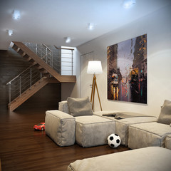 modern living room with  sofa