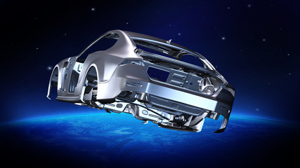 Autokarosserie im Rohzustand