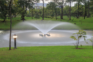 Fountain in Queen Sirikit Park, Bangkok, Thailand
