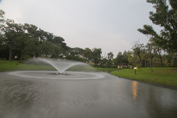 Fountain in Queen Sirikit Park, Bangkok, Thailand