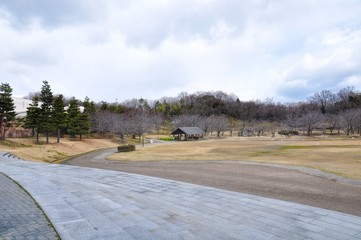 Japanese park in winter, Kyoto, Japam