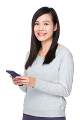 Naklejka premium Woman use of the mobile phone