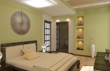 render of apartment  bedroom room 