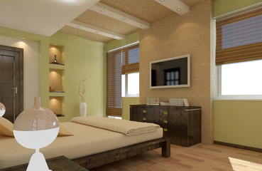 render of apartment  bedroom room 