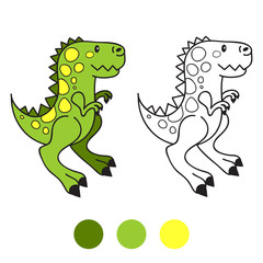 Dino, dinosaur. Coloring book page. Cartoon vector illustration. Game for children
