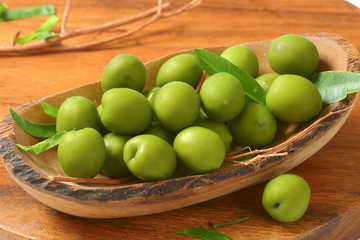 Fresh green olives