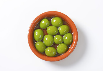 Green olives in oil