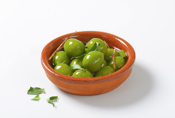 Green olives in oil