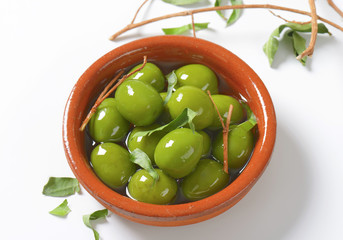 Green olives in oil