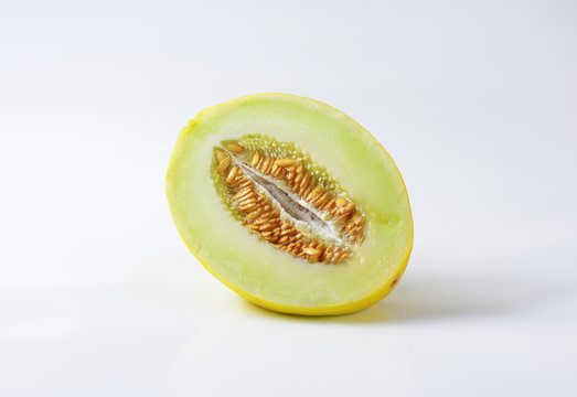 Halved yellow melon