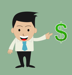 funny cartoon office businessman