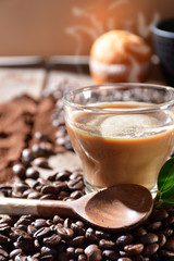 cup of hot coffee with muffins