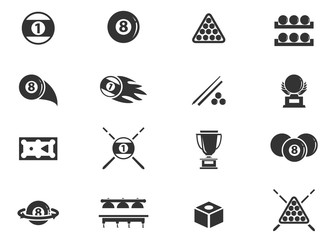 Billiard icons set