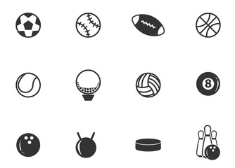 Collection Of Sports Balls Silhouettes