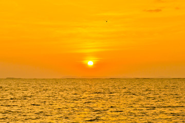 Stock Photo:.Scenic view of beautiful sunset above the sea