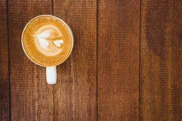 View of a heart composed of coffee
