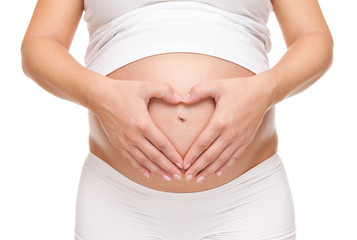 Pregnant woman loving her baby