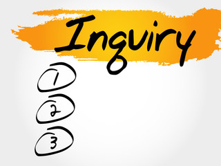 Inquiry blank list, business concept