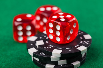Red dice and chips