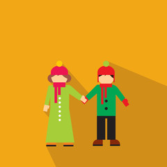 New girl and boy flat icon