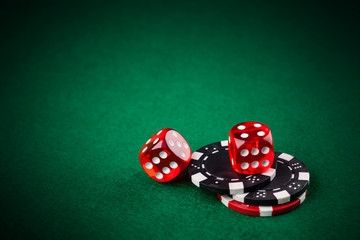 Red dice and chips