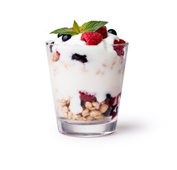 yogurt with muesli and berries