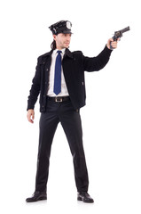 Obraz premium Police officer isolated on white