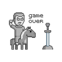 Vector pixel art game over
