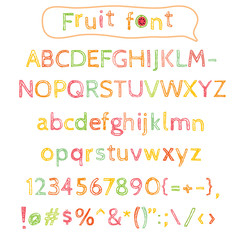 Colorful fruit alphabet