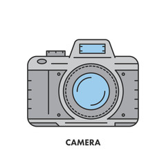 Line icon camera in color