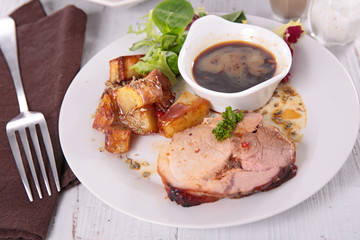 meat,potato and sauce