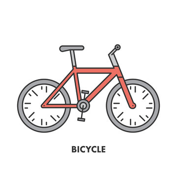Line icon bicycle in color