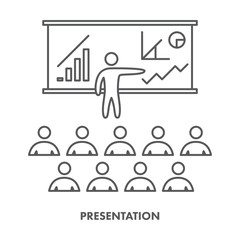 Line icon business presentation. Vector symbol