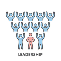 Line icon leadership. Vector business symbol