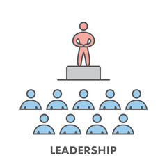 Line icon leadership. Vector business symbol