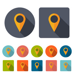 pointer icons set for map in the style flat design on a white background. stock vector illustration eps10